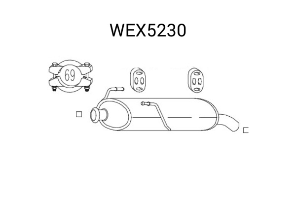 Toba esapament finala WEX5230 QWP pentru Peugeot 2