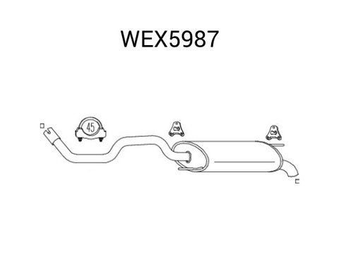 Toba esapament finala WEX5987 QWP pentru Seat Ibiza Skoda Fabia