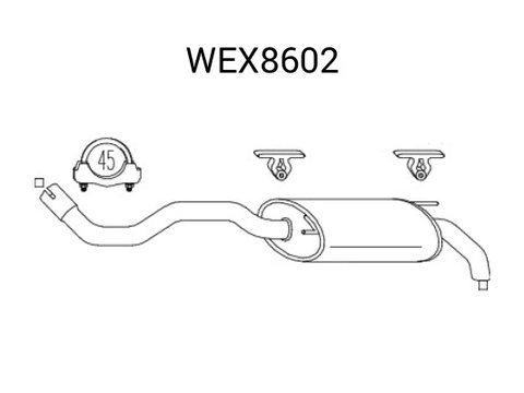 Toba esapament finala WEX8602 QWP pentru Bmw Seria 3 Vw Polo