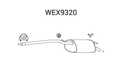 Toba esapament finala WEX9320 QWP pentru Vw Caddy 
