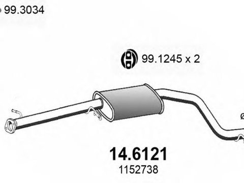 Toba esapament FORD MONDEO III B5Y ASSO 146121