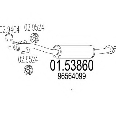 Toba esapament intermediara 01 53860 MTS pentru Daewoo Matiz