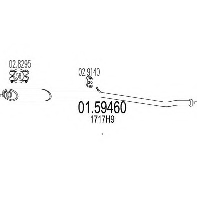 Toba esapament intermediara 01 59460 MTS pentru Peugeot 206