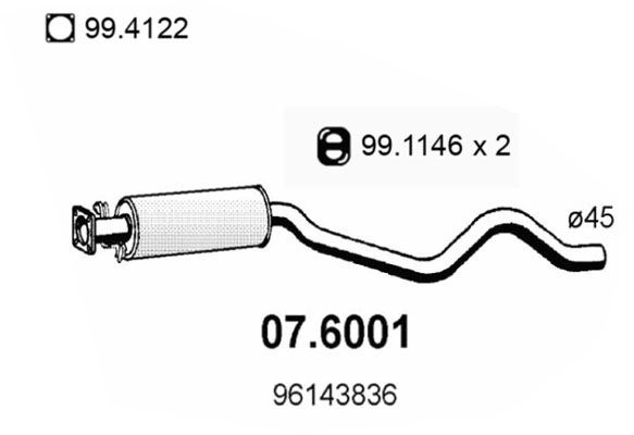 Toba esapament intermediara ASSO 07.6001