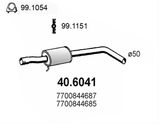 Toba Esapament Intermediara Asso Renault 40.6041