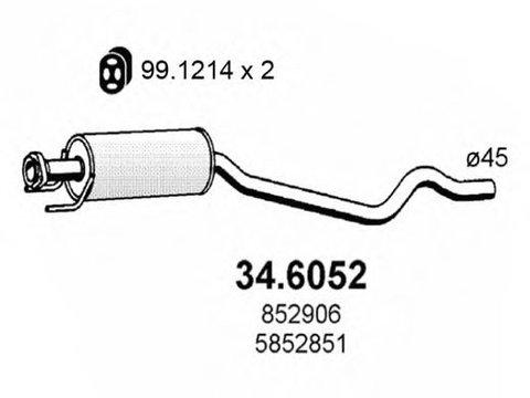 Toba esapament intermediara OPEL ASTRA F CLASSIC hatchback (1998 - 2002) ASSO 34.6052