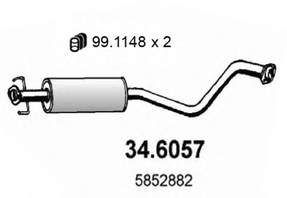 Toba esapament intermediara OPEL VECTRA B (36_) (1995 - 2002) ASSO 34.6057
