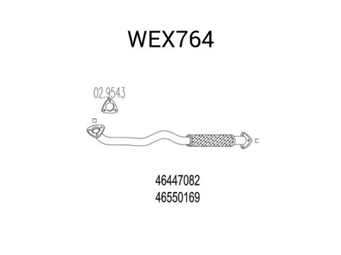 Toba esapament intermediara QWP WEX764