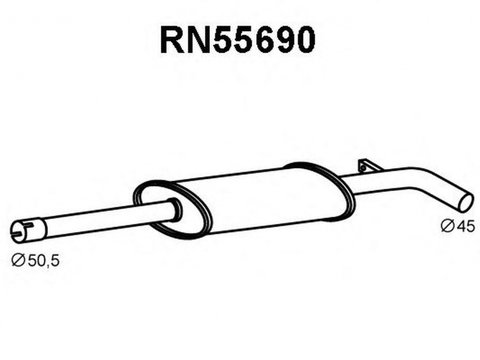 Toba esapament intermediara RENAULT GRAND Scenic II JM0 1 VENEPORTE RN55690