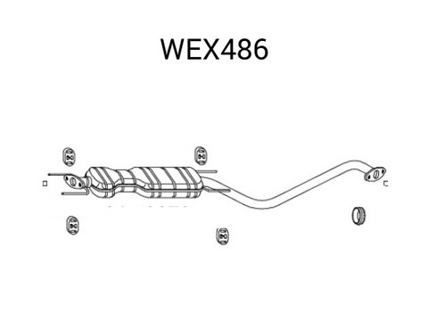 Toba esapament intermediara WEX486 QWP pentru Ford Mondeo Opel Vectra