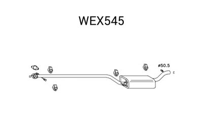 Toba esapament intermediara WEX545 QWP pentru Merc