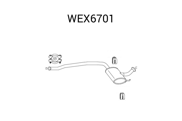 Toba esapament intermediara WEX6701 QWP pentru Fiat Punto Renault Laguna