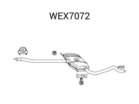 Toba esapament intermediara WEX7072 QWP pentru Bmw Seria 3 Vw Passat