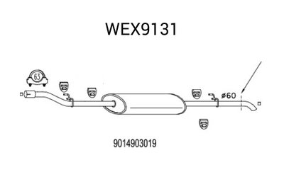 Toba esapament intermediara WEX9131 QWP pentru Mer