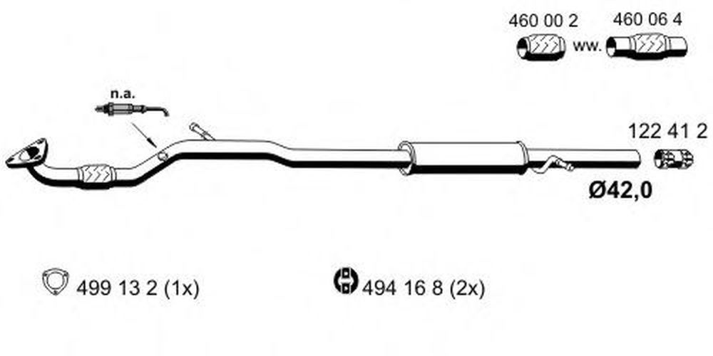 Toba esapament OPEL AGILA A H00 ERNST 055178