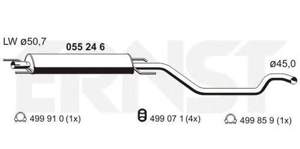 Toba esapament OPEL ZAFIRA A F75 ERNST 055246