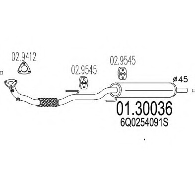 Toba esapament primara # Seat Ibiza 2009 2010 2011 2012 2013 2014 2015 2016 2017 2018 2019 2020 2021 2022 2023 2024 2025 # 01 30036 # MTS