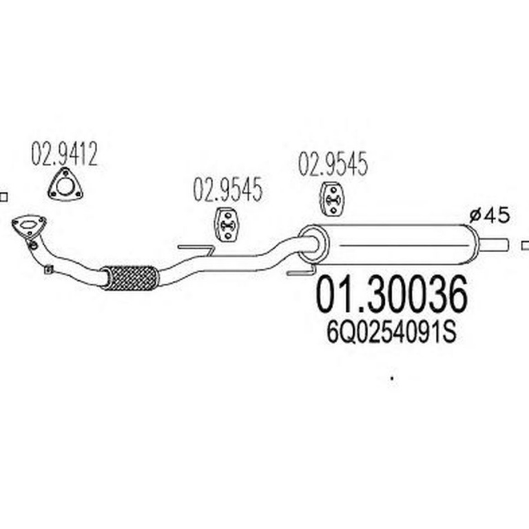 Toba esapament primara VW POLO 6R 6C MTS 1.30036