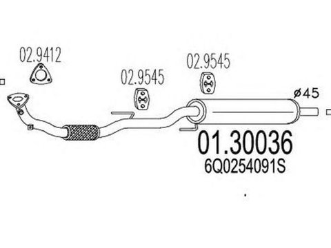 Toba esapament primara VW POLO 6R 6C MTS 1.30036