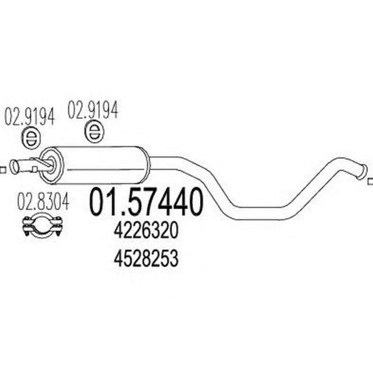 Toba esapament SAAB 900 II cupe MTS 1.5744