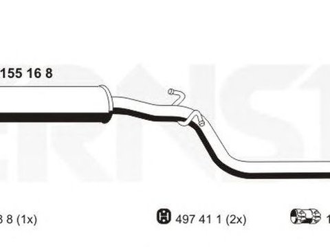 Toba esapament VW GOLF V 1K1 ERNST 155168