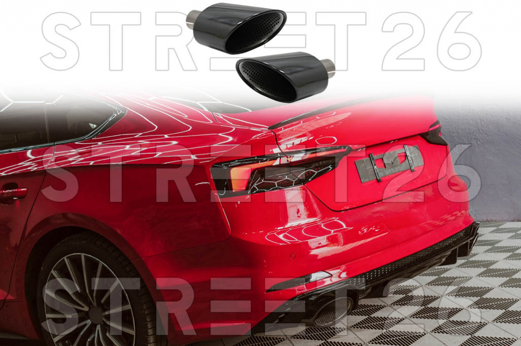 Tobe Ornamente Sistem de Evacuare compatibil cu Audi A4 B9 (2016-2019) A5 F5 (2016-2019) Negru