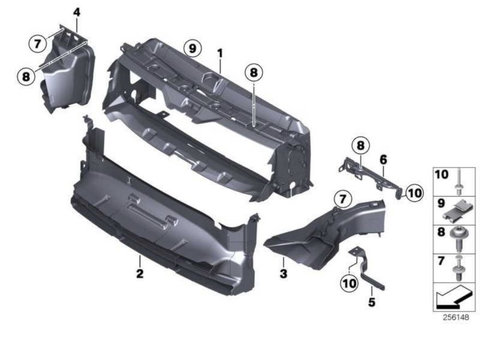 Trager deflector panou fata BMW seria 3 F30 F31 seria 1 F20