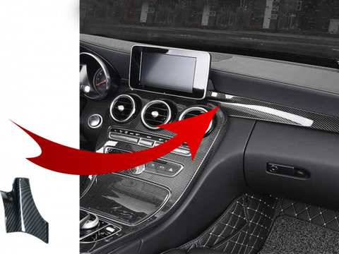 Trim Interior Consola Carbon Fiber Style Tuning Mercedes-Benz C-Class W205/S205/C205 2014 2015 2016 2017 2018 INTRIMW205