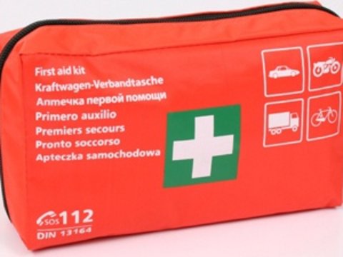 Trusa medicala auto de prim ajutor omologata EU (DIN norm 13164)