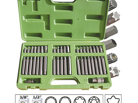 TRUSA SPECIALA CU 40 CAPETE SURUBELNITA PT. SURUBURI TORX. 12-6 FETE JBM 50983 JBM