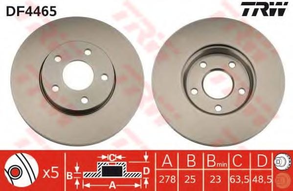 Trw set 2 discuri frana fata pt ford focus 2, c-ma