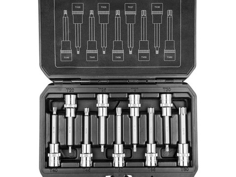 Tubulara cu antrenor Torx 100mm, 9 buc -set 08-708