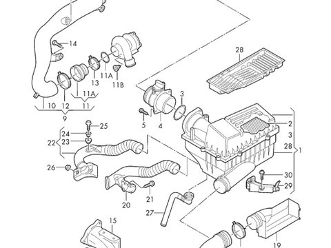 Tubulatura admisie turbo aer Volkswagen Touran (1T) Monovolum 2006 1.9 TDI OEM 1K0129684B