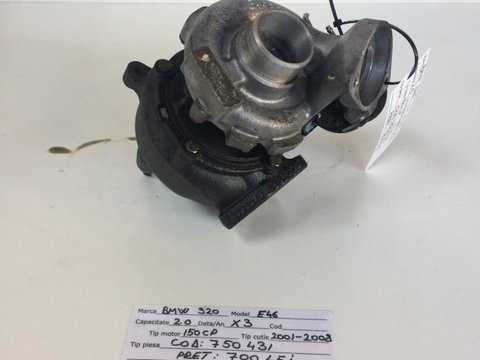 Turbina BMW 320 D E46 150CP