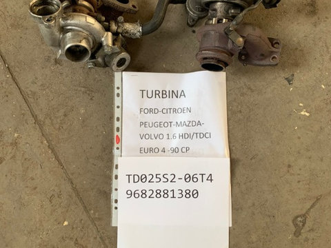 Turbina Mazda 1.6 Diesel Euro 4 90 CP 9682881380