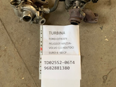 Turbina Mazda 1.6 Diesel Euro 4 90 CP TD025S2-06T4