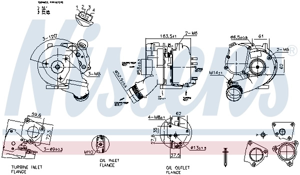 Turbina Nissens VW PHAETON (3D1, 3D2, 3D3, 3D4, 3D6, 3D7, 3D8, 3D9) 2004-2007 - 93280