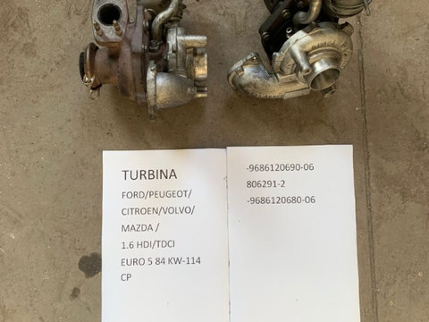 TURBINA Peugeot 2008 1.6 HDI EURO 5 84 kw 114 CP - 116 CP 9686120690-06