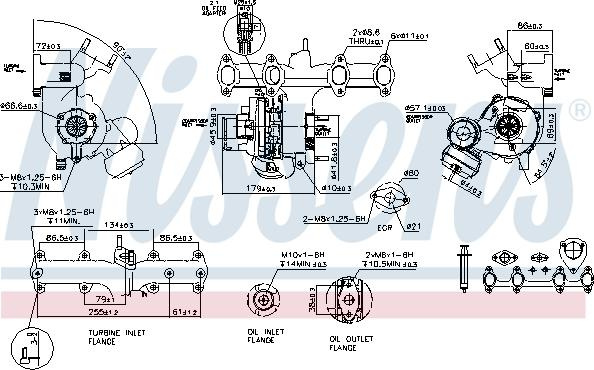 Turbocompresor Nou cu set de garnit se potrivește. AUDI A3 SEAT LEON TOLEDO II SKODA OCTAVIA I VW BORA BORA I GOLF IV 1.9 08 VW BORA (1J2), Sedan, 10.1998 - 12.2013 Nissens 93179