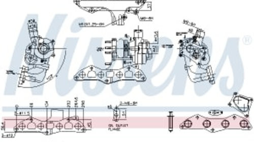 Turbocompresor (Nou cu set de garnituri) MINI (R50 R53) TOYOTA YARIS YARIS VERSO 1.4D 09.00-09.06