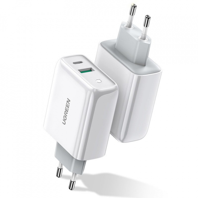 Ugreen Fast USB Type C / USB Incarcator De Perete 36 W Quick Charge 4.0 Power Delivery Alb (60468 CD170)
