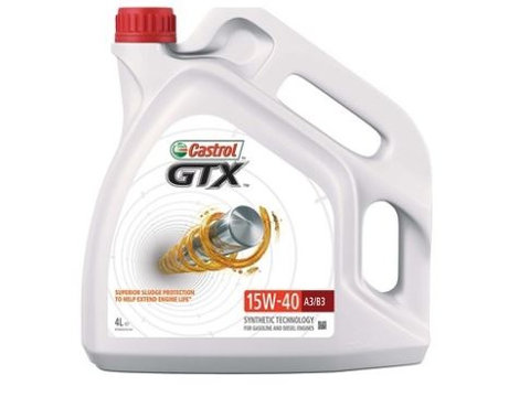 Ulei Motor 4L Castrol GTX 15W40; Norme ACEA: A3 B3 Norme Specifice: VW 501.01 505.00; MB 229.1
