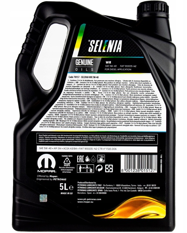 Ulei Motor Selenia WR 5W-40 5L