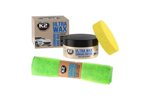 ULTRA WAX Ceara cu Polish Auto + Burete Aplicator + Laveta Microfibre Finisare