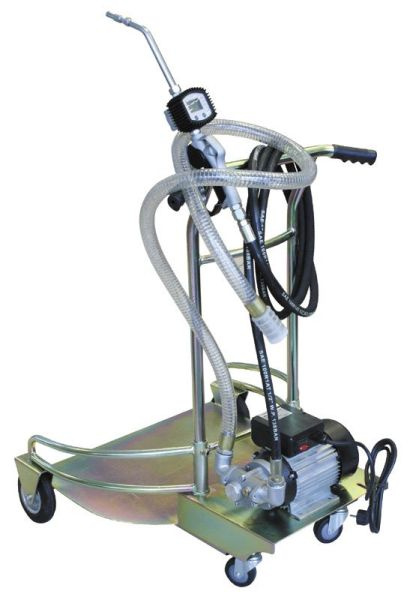 Unelte de distrubuire uleiuri Oil distribution set Mobile on barrels 180l kit contains: distribution hose electric pump pistol with a flowmeter pump output: 9l/min. hose length: 4m ASTA 10300901
