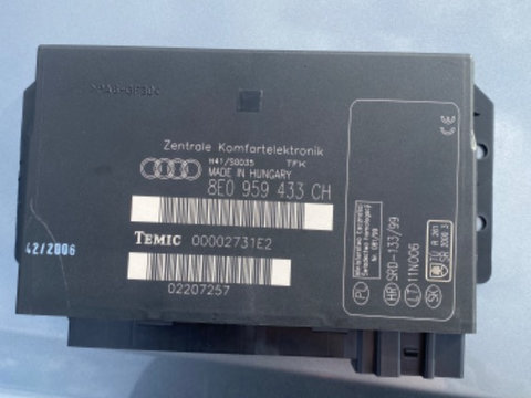 Unitate Modul Calculator Confort Audi A4 B7 2005 - 2008 Cod: 8E0959433CH