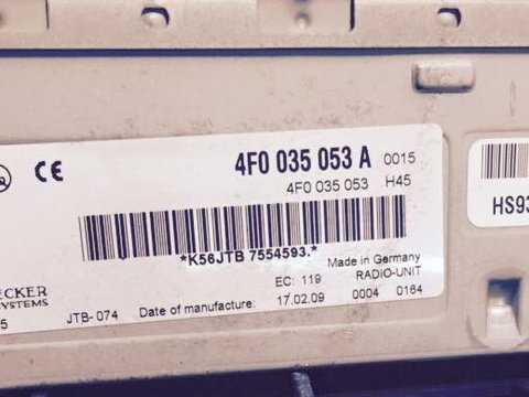 Unitate Radio Audi A5 OE:4F0035053A/4F0035053
