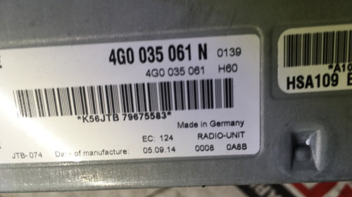 Unitate radio MMI Audi A4 B8 cod: 4g0035