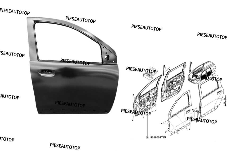 Usa dreapta fata Dacia Dokker 2012-2021 NOUA 801009178R OE