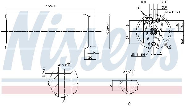 Uscator aer conditionat # Toyota Carina 1993 1994 1995 1996 1997 # 95063 # NISSENS